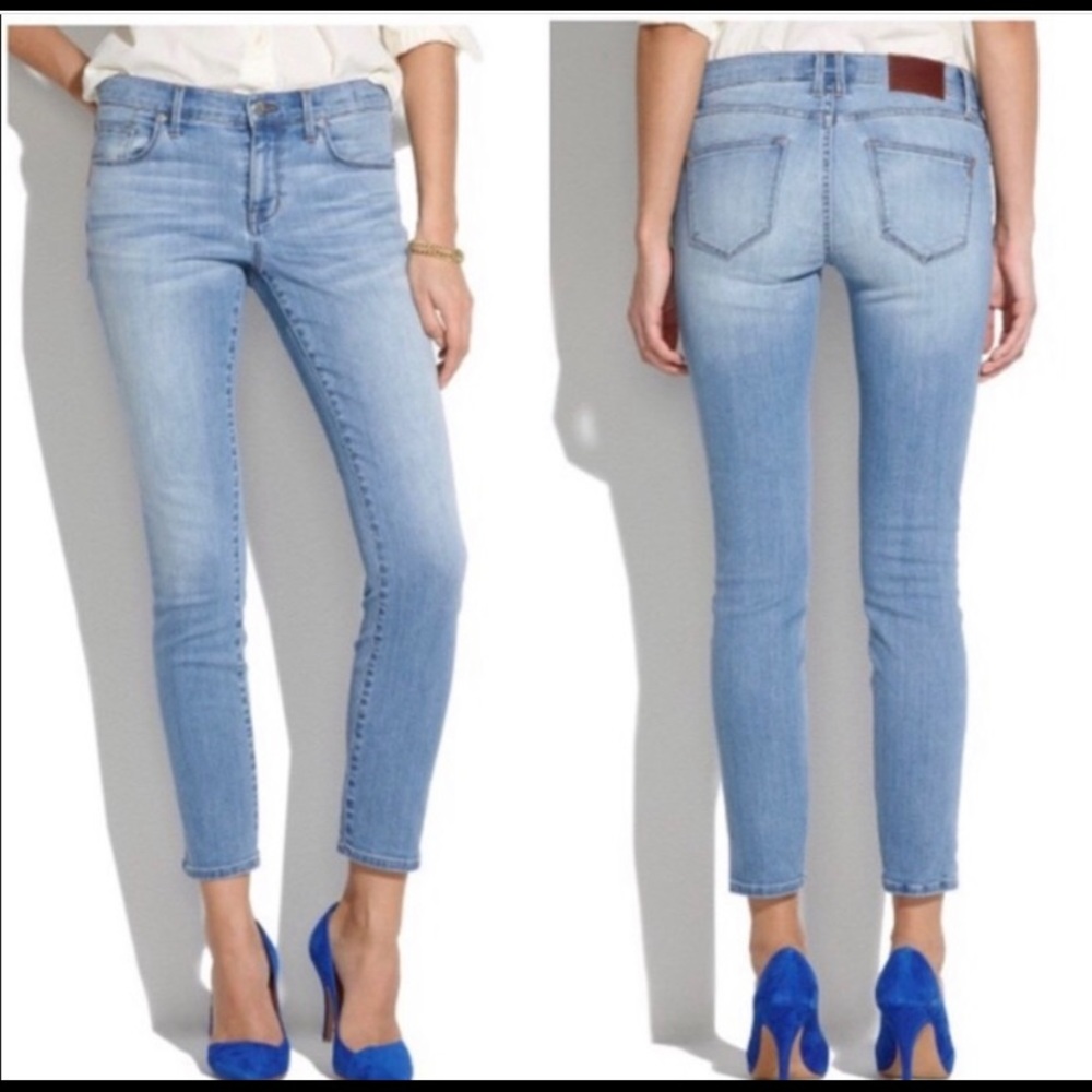 Madewell Light Wash Cropped Skinny Skinny Jeans
